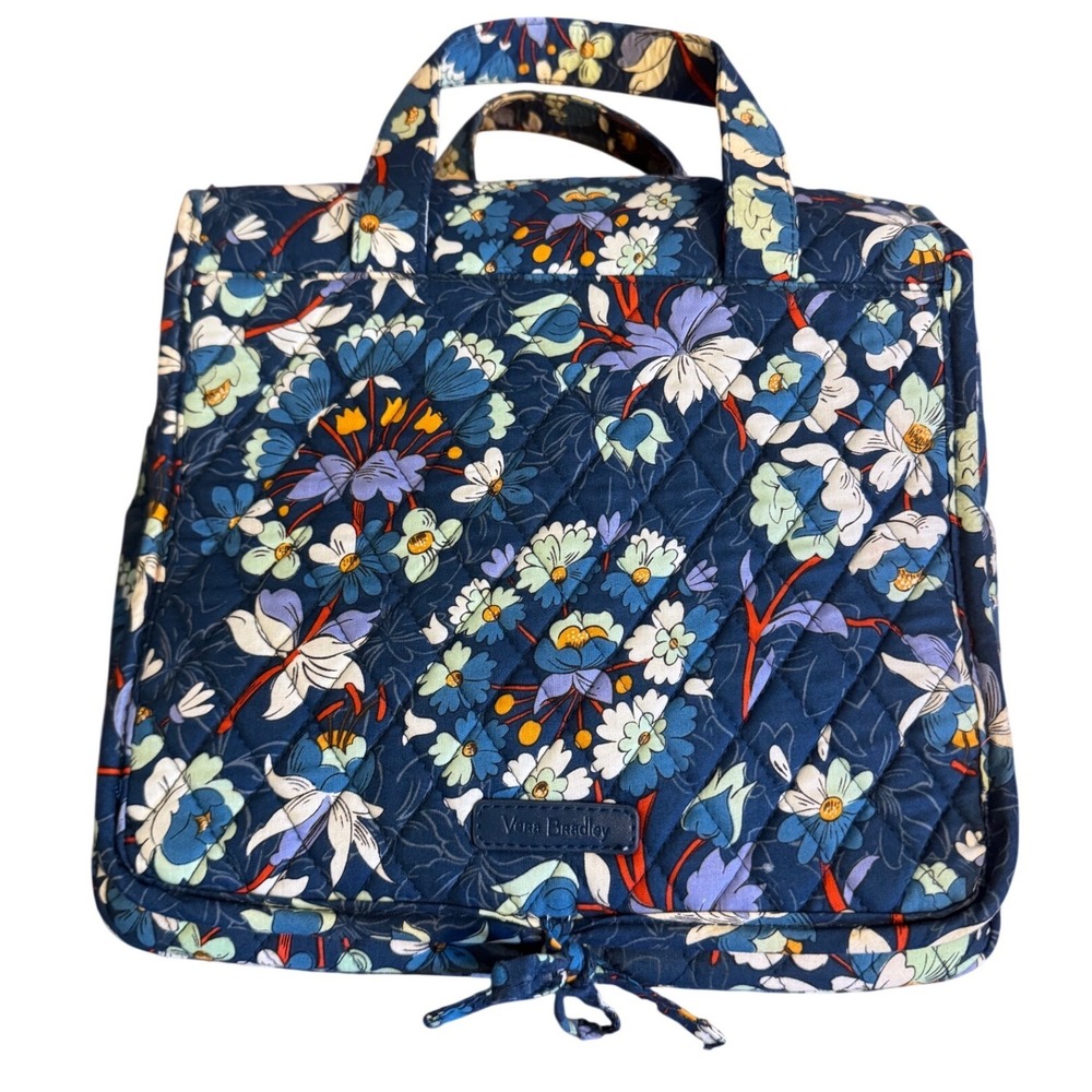 Vera Bradley Navy Floral Quilted Cosmetic Case